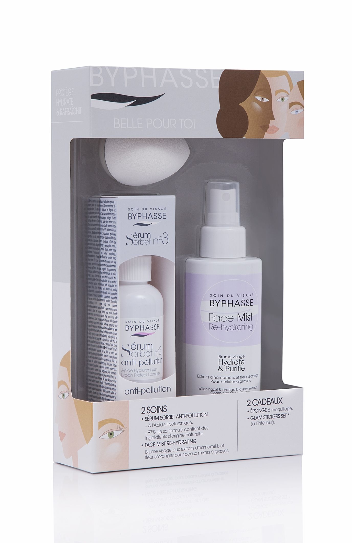 BYPHASSE SET GRAY (SORBET SERUM ANTIPOLLUTION N?3 50ML + FACE MIST RE