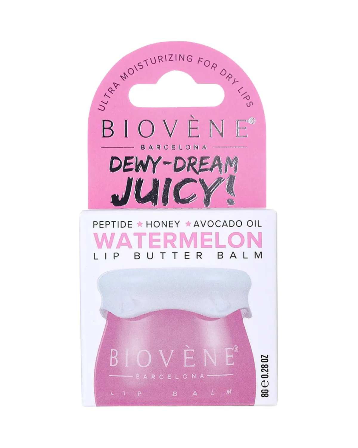 BIOVENE LIP BUTTER BALM DEWY- DREAM ULTRA MOISTURIZING FOR DRY &CHAPPED LIPS WATERMELON+PEPTIDE