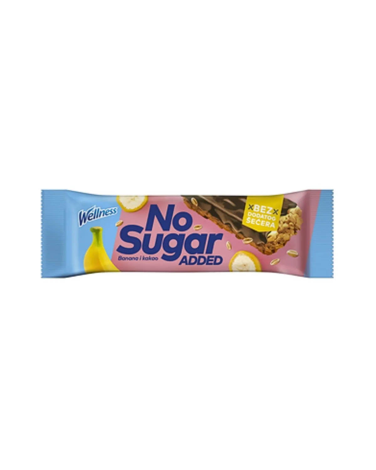 WELLNESS BANANA I KAKAO MUSLI BAR - NO SUGAR ADDED 23G 