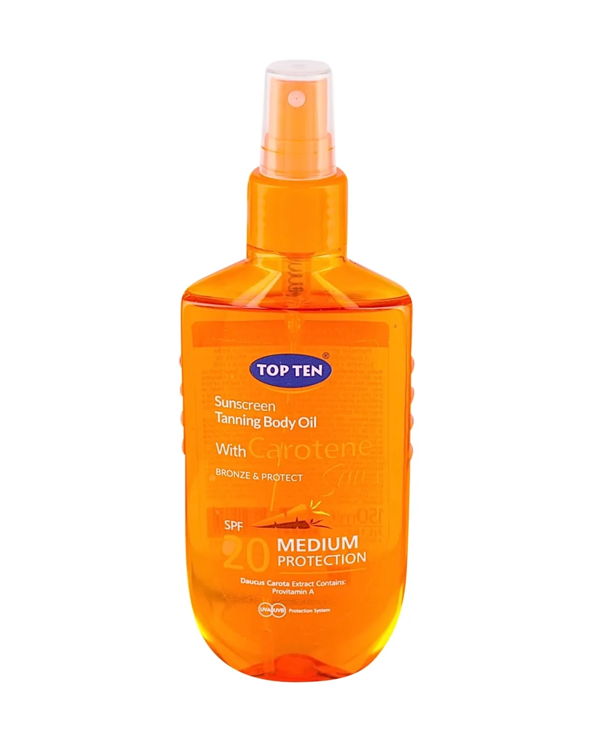 TOP TEN SUNSCREEN TANNING BODY OIL SPF 20 - 150ML 