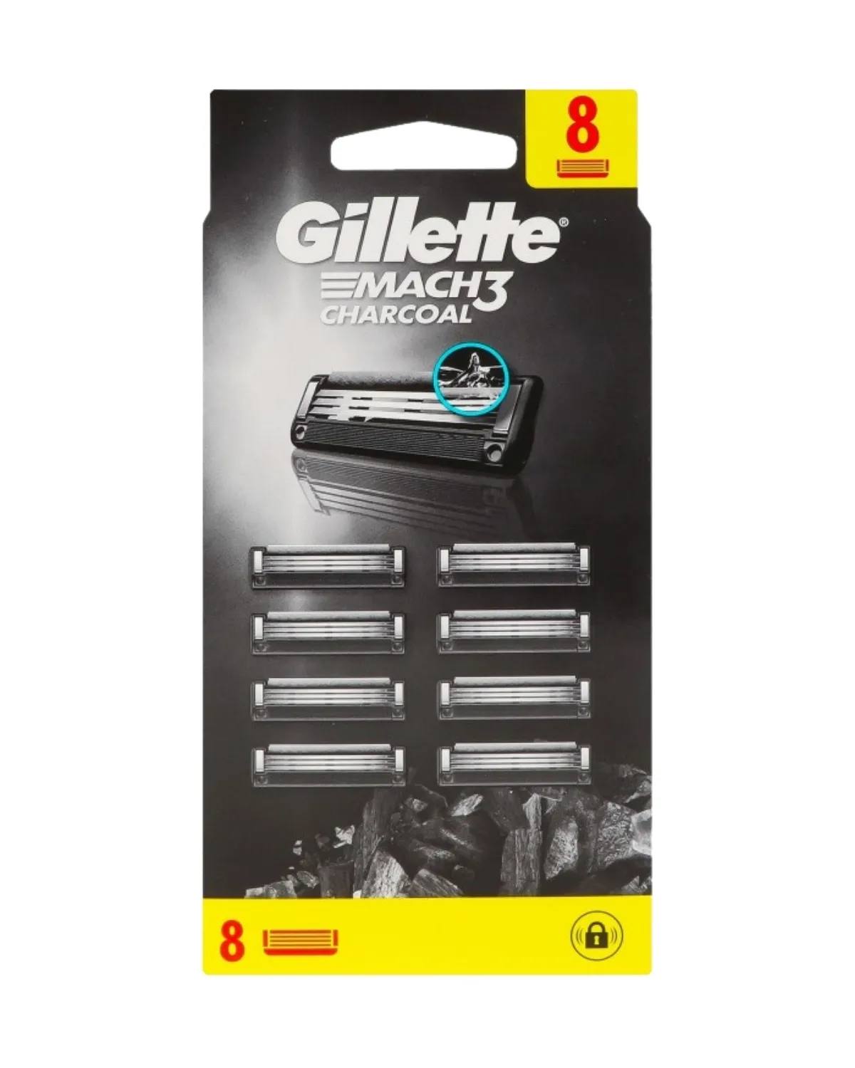 GILLETE MACH 3 CHARCOAL 8CTS 