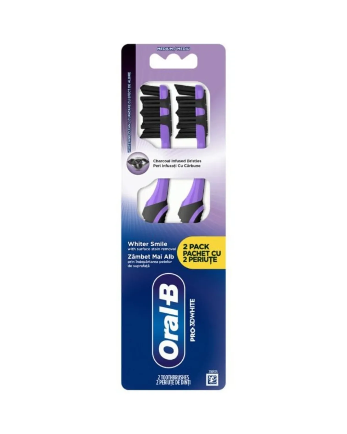 ORAL B CETKICA PRO 3DWHITE CHARCOAL 2KOM 