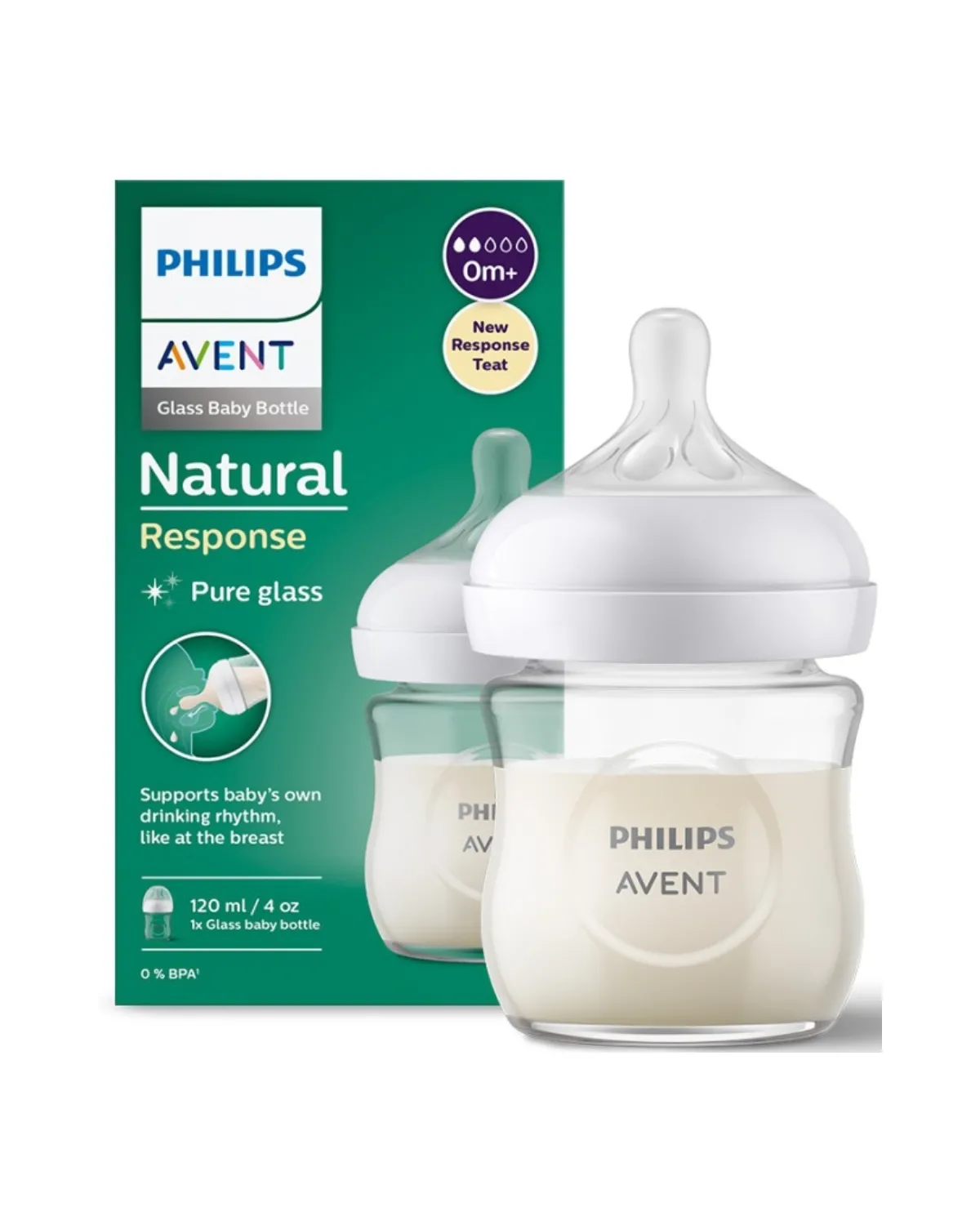 FLAŠICA PHILIPS AVENT NATURAL RESPONSE STAKLENA 120ML. 