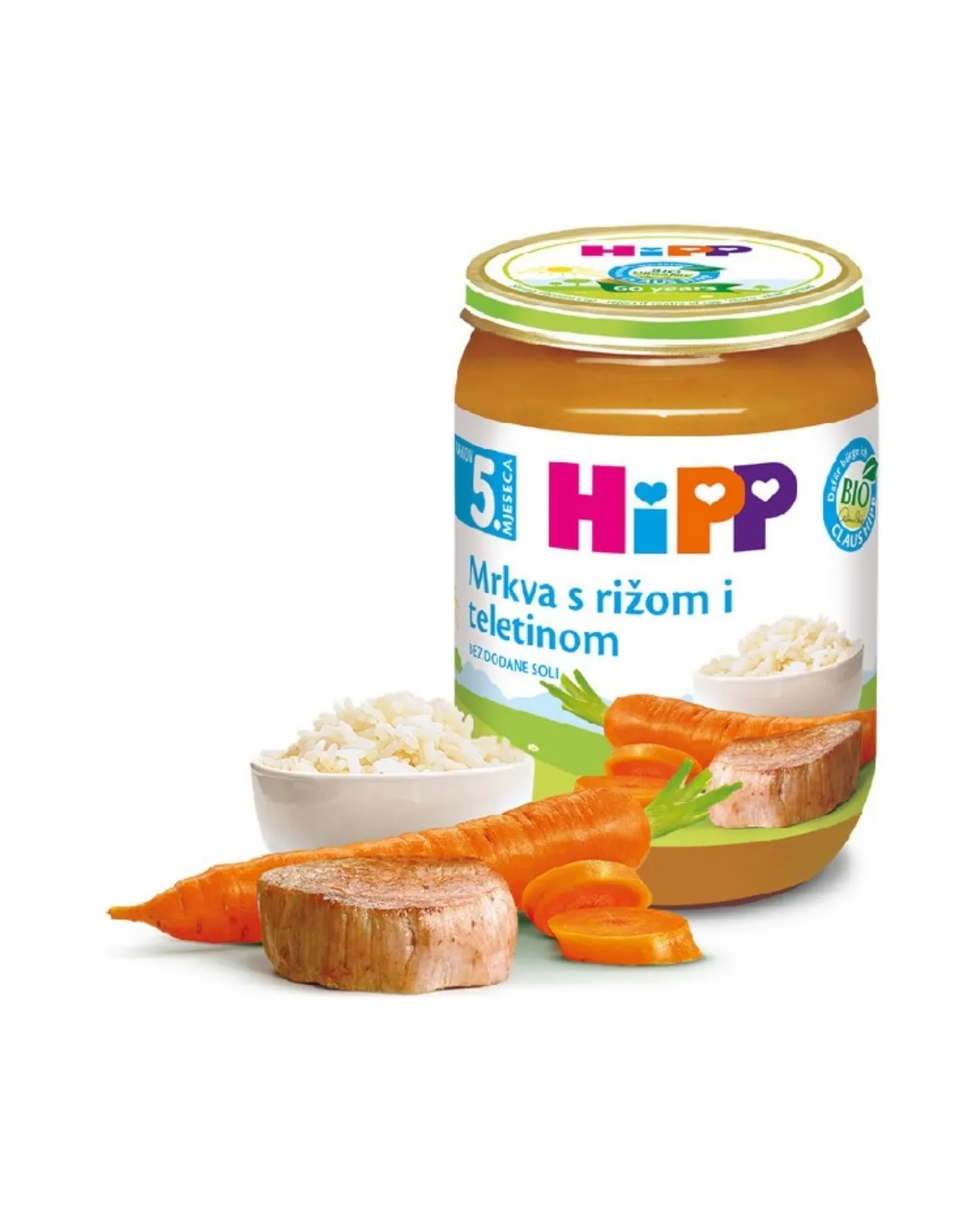 HIPP MESNA - TELETINA SA SARGAREPOM I RIZOM - 5 MJ. 