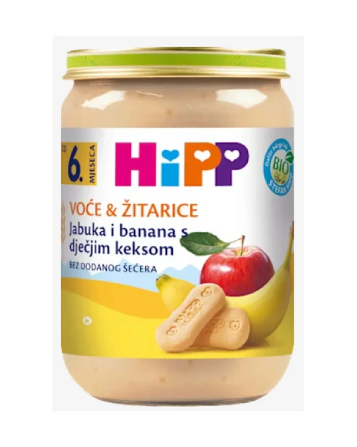 HIPP INTEGRALNA KAŠA - JABUKA I BANANA SA BABY KEKSOM - 5 MJ. 