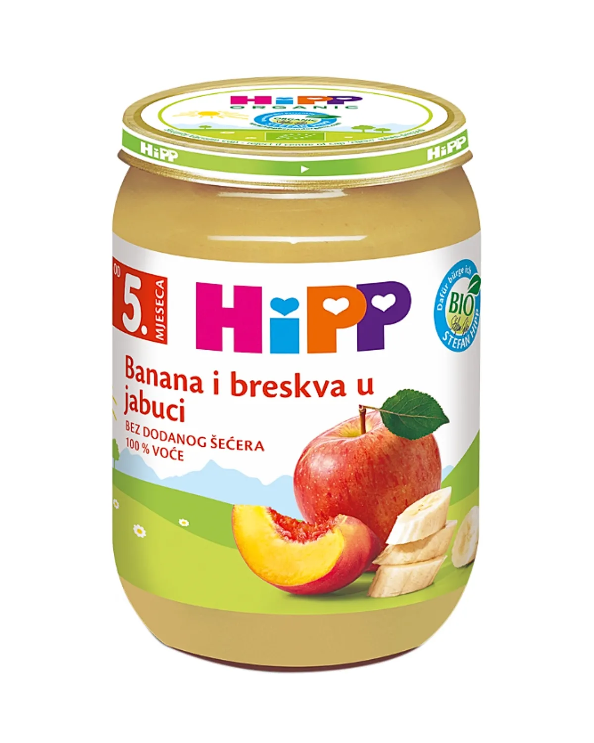 HIPP KAŠICA - BANANA I BRESKVA U JABUCI 190G 