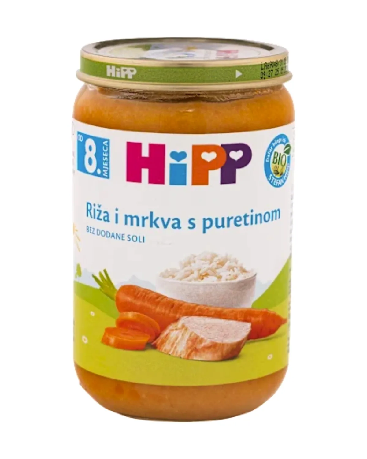 HIPP MESNA - ĆURETINA SA RIZOM I MRKVOM - 8 MJ. 