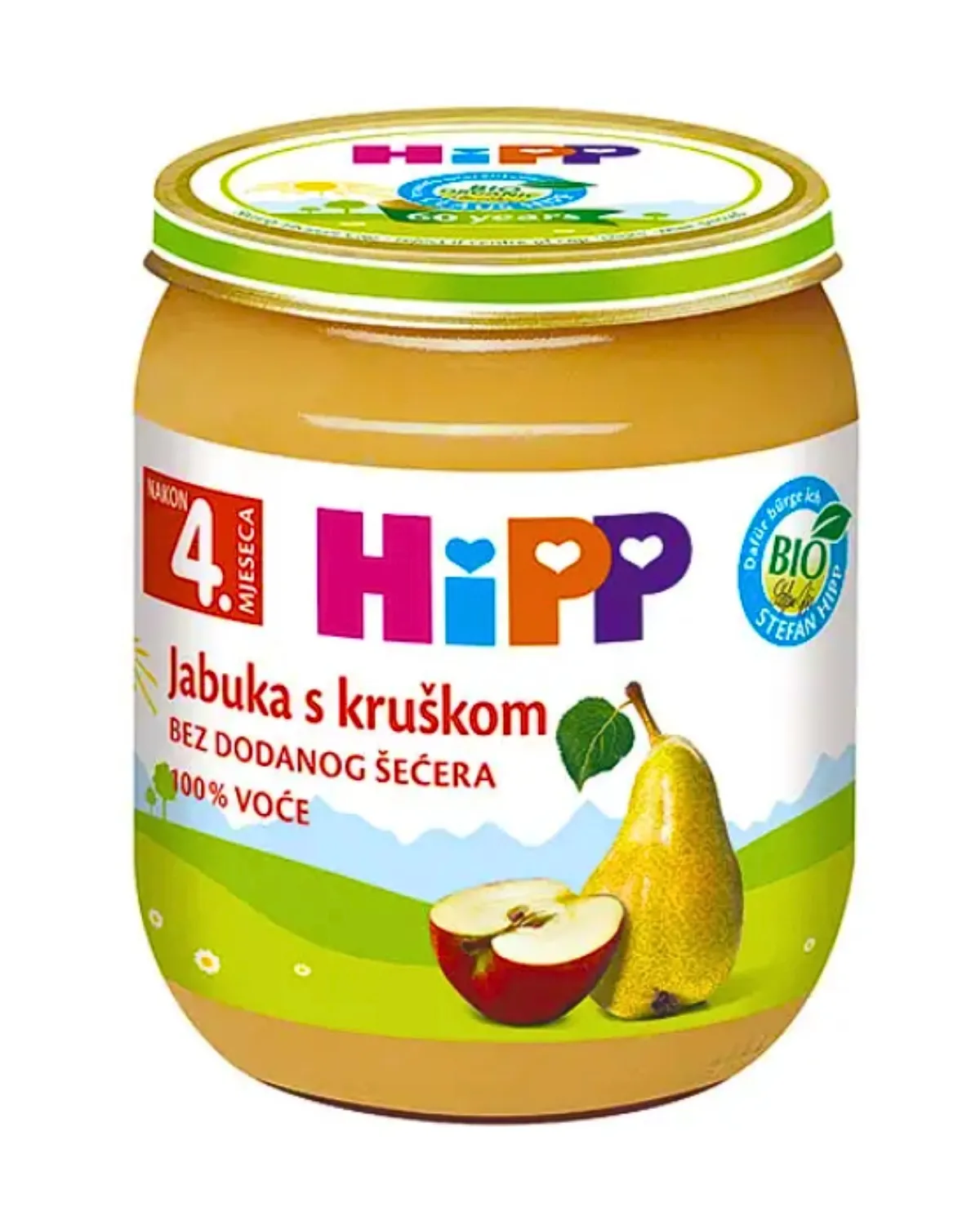 HIPP KAŠICA - JABUKA S KRUŠKOM 125G 