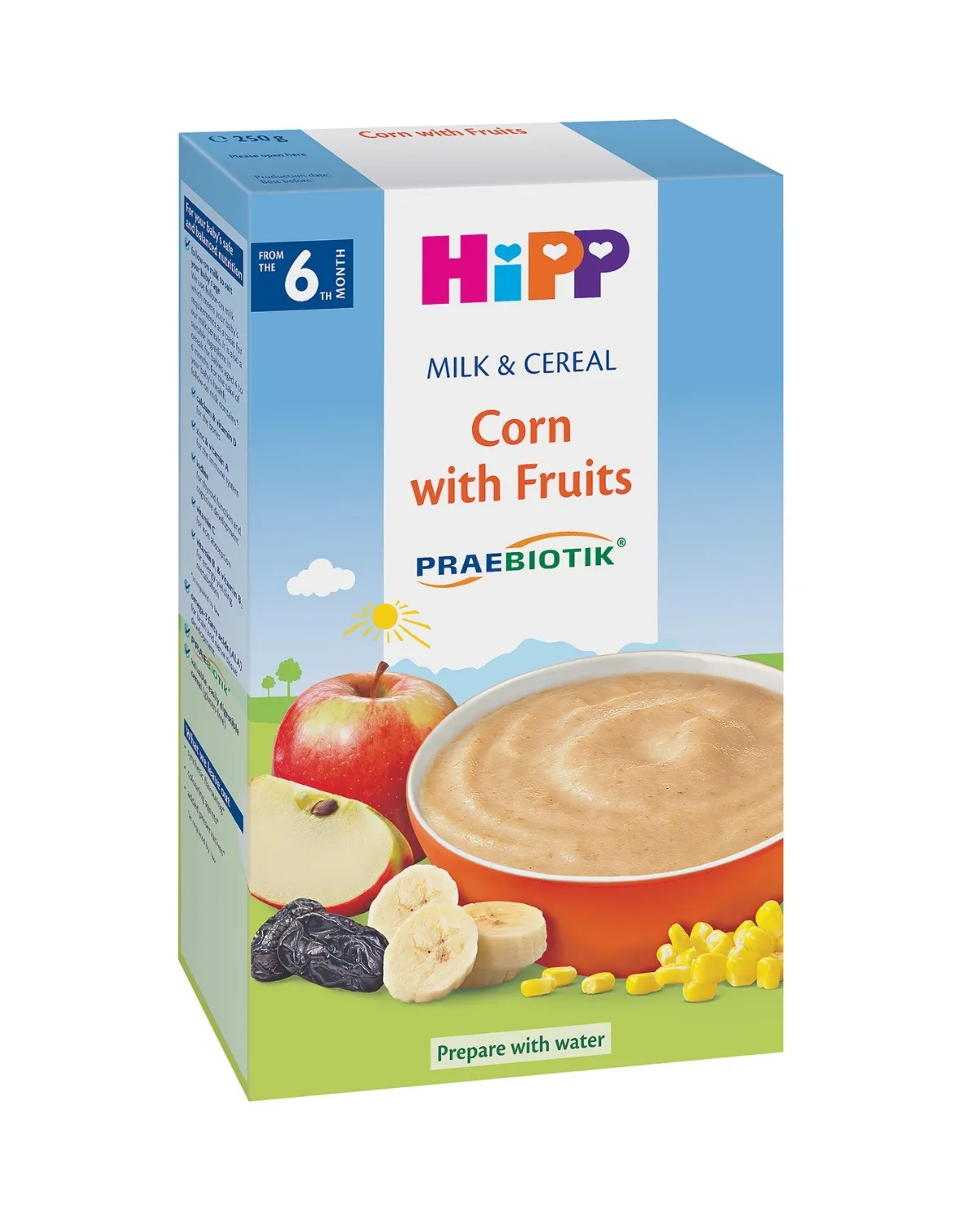 HIPP INSTANT MLIJEČNA KAŠA -KUKURUZ SA VOĆEM I PROBIOTIKOM 