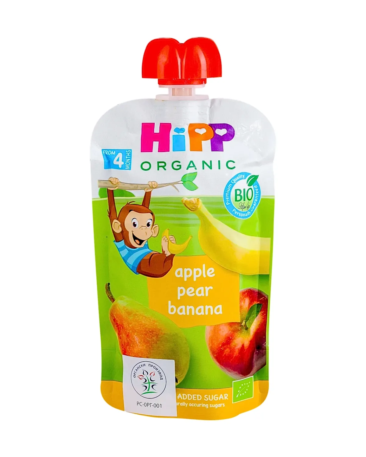 HIPP ORGANIC POUCH - JABUKA KRUŠKA BANANA 100G 