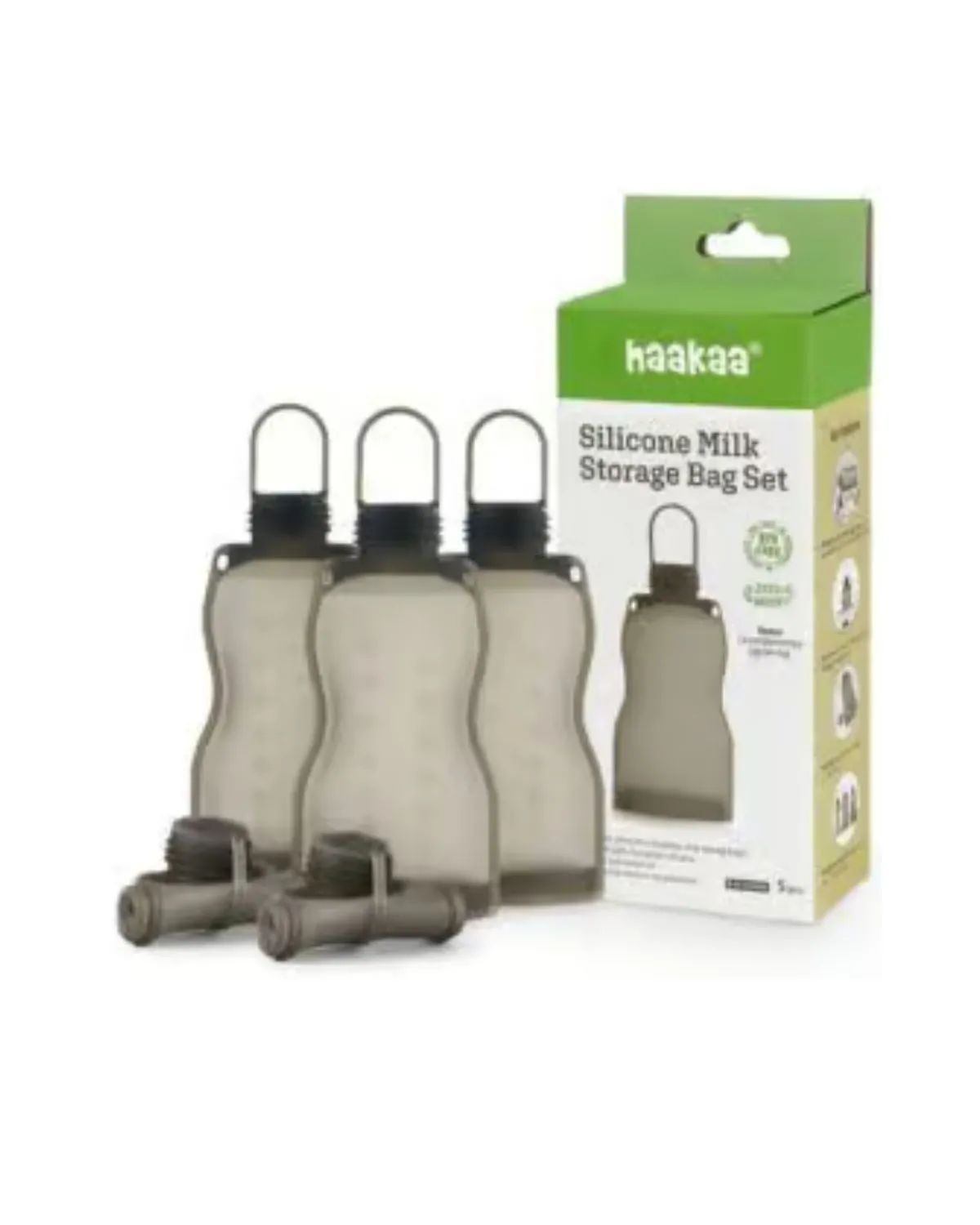 HAAKAA SILIKONSKE VREĆICE ZA MLIJEKO I KAŠICE 260ML  2 KOMADA 