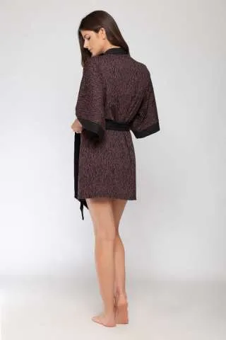 ALMA RAS KIMONO ELENA ANIMAL PRINT-CRNA KOMBINACIJA 