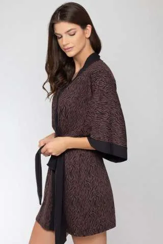 ALMA RAS KIMONO ELENA ANIMAL PRINT-CRNA KOMBINACIJA 