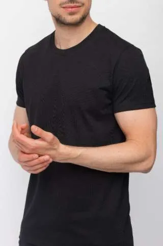 MANNERS MUŠKA MAJICA KRATKI RUKAV SLIM FIT TIN, CRNA