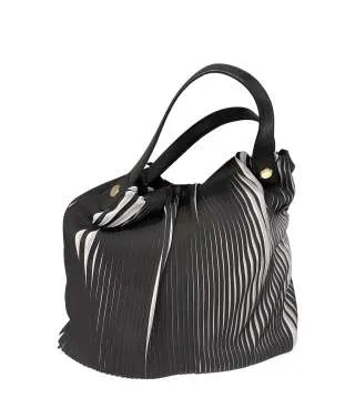 TORBA PLISSE NERO/OFF DONNA RG MILANO