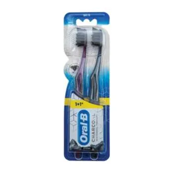 ORAL B TOOTHBRUSH CHARCOAL 3D WHITENING THERAPY 1+1 