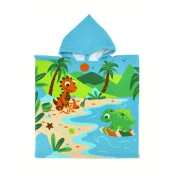 LA PLAGE PEŠKIR ZA PLAŽU PONCHO BABY DINO  60X120 