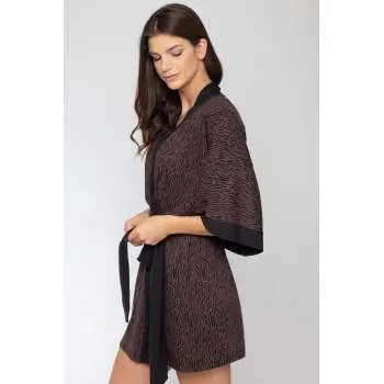 ALMA RAS KIMONO ELENA ANIMAL PRINT-CRNA KOMBINACIJA 