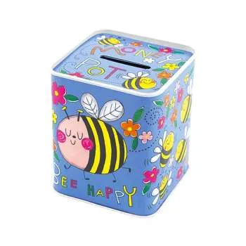 RE METALNA KASICA ZA NOVAC -BEE HAPPY 