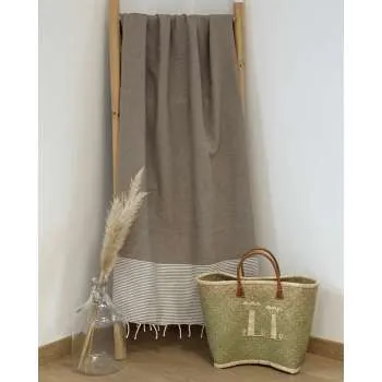 LA PLAGE PEŠKIR ZA PLAŽU PLATNENI TANJI MIKANDA TAUPE 100X200 