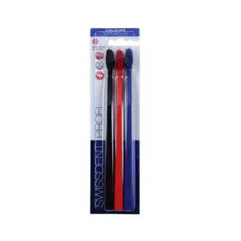 SWISSDENT CETKICA COLOURS SOFT MEDIUM CRNA/CRVENA/TEGET 3/1 