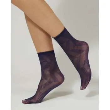 CAR G.LADY CALZ.GEOMETRIC B86A BLU SCURO 