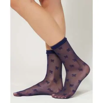 CAR G.LADY CALZ.RIBBON B86A BLU SCURO 