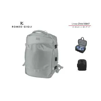 ZAINO VIAGGIO MULTIUSO RG GIGLI  V3647 SILVER 