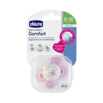 VARALICA PHYSIO SILIKON 6-16M 1/1 0%BPA-ROZA COMFORT 