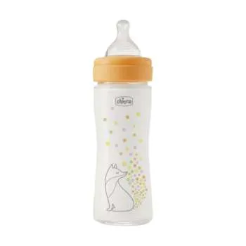 CHICCO FLAŠICA STAKLENA PERFECT EASY 240 ML SILIKON NARANDŽASTA 