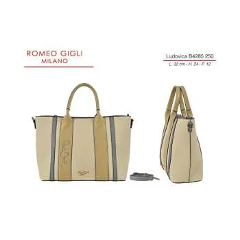 LUDOVICA TORBA M. RG MILANO B4285 BEIGE/BLU 