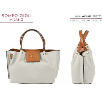 TORBA Z. VANESSA OFF WHITE/CUOIO RG MILANO 