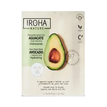 IROHA TISSUE MASKA ZA LICE 97% NATURAL AVOCADO HYDRATING 