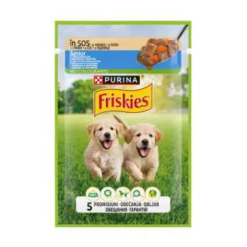 FRISKIES JNR DOG CIG CHKN&CRT 26X85G 