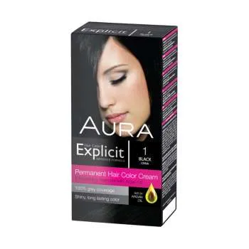 AURA EXPLICIT BOJA ZA KOSU 1 - CRNA 