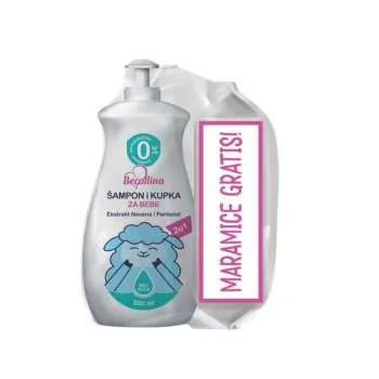 BECOLLINO SAMPON I KUPKA 2U1 500ML+VLAZNE MARAMICE SOFT&CARE 60/1 