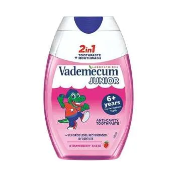 VADEMECUM JUNIOR 2U1 PASTA ZA ZUBE I TEČNOST ZA ISPIRANJE USTA - JAGODA 