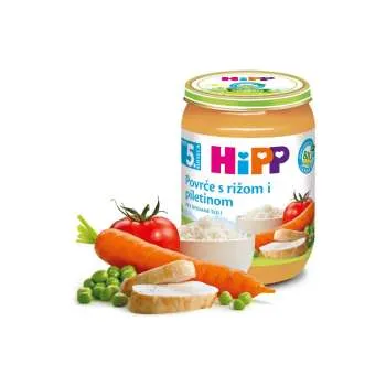 HIPP MESNA - PILETINA SA POVRĆEM I RIZOM - 5 MJ. 