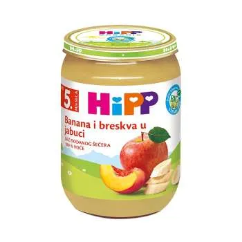 HIPP KAŠICA - BANANA I BRESKVA U JABUCI 190G 