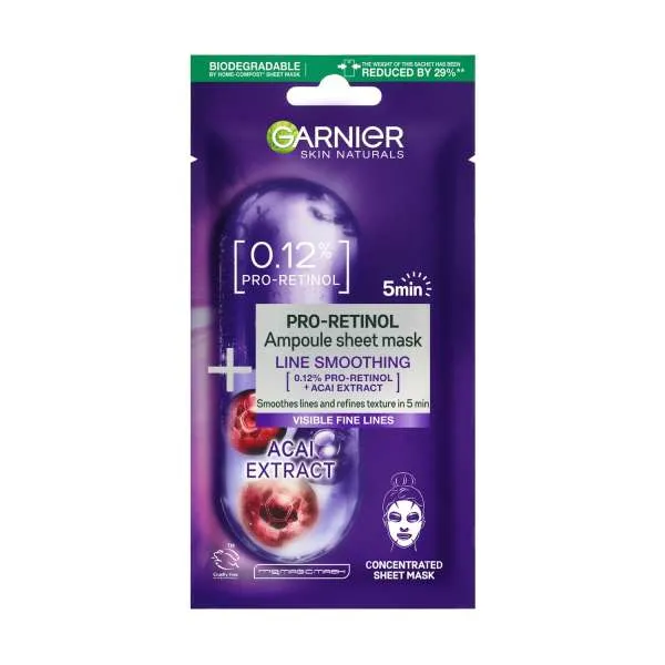 GARN. MASKA TISSUE AMPOULE 0.25% PRO-RETINOL (LINE SMOOTHING) 