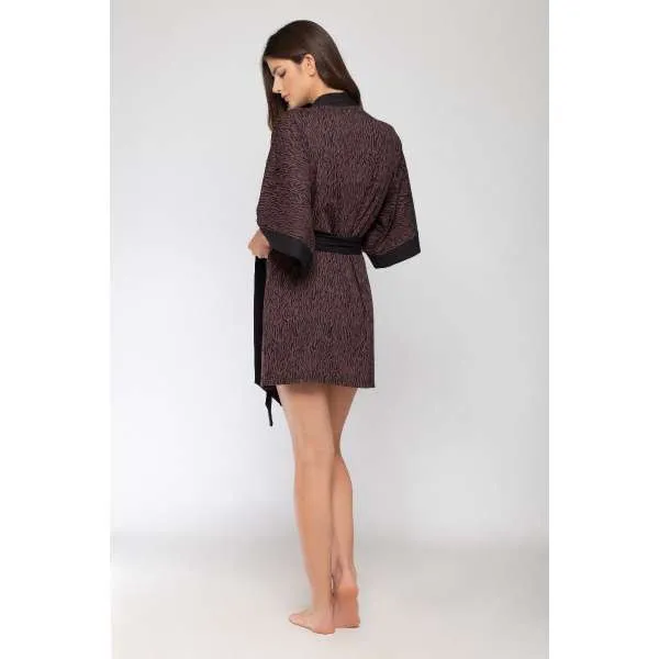 ALMA RAS KIMONO ELENA ANIMAL PRINT-CRNA KOMBINACIJA 