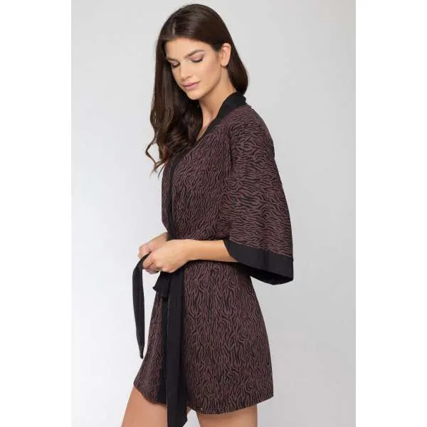 ALMA RAS KIMONO ELENA ANIMAL PRINT-CRNA KOMBINACIJA 