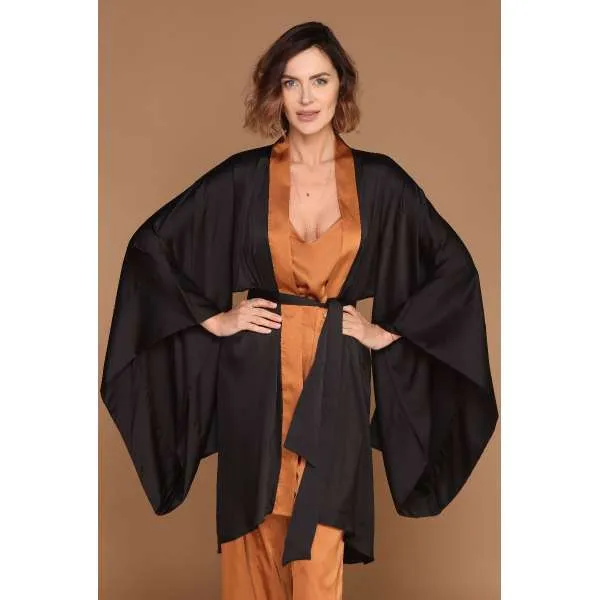 ALMA RAS KIMONO OGRTAC DIVA IS BACK CRNA-SUGAR BROWN 44 