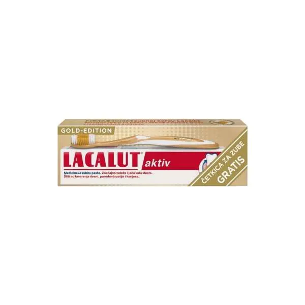 LACALUT ACTIV PASTA ZA ZUBE+GOLD CETKICA 
