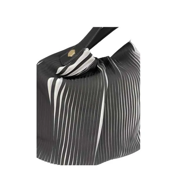 TORBA PLISSE NERO/OFF DONNA RG MILANO