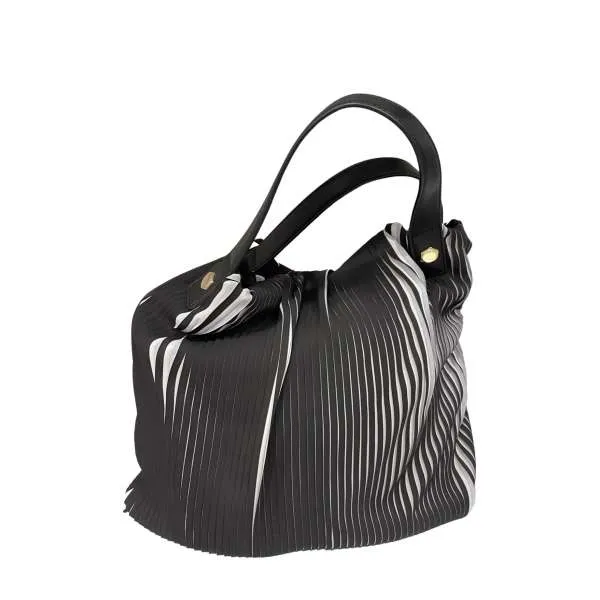 TORBA PLISSE NERO/OFF DONNA RG MILANO