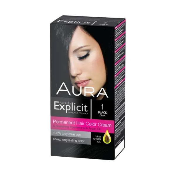 AURA EXPLICIT BOJA ZA KOSU 1 - CRNA 