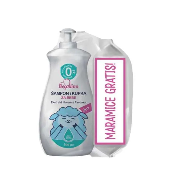 BECOLLINO SAMPON I KUPKA 2U1 500ML+VLAZNE MARAMICE SOFT&CARE 60/1 