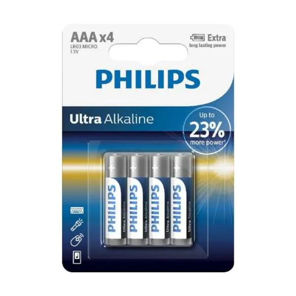 PHILIPS ULTRA ALKALINE AAA 4-BLISTER 