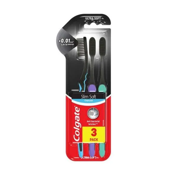 COLGATE CETKICA SLIM CHARCOAL UGLJENIK  2+1 GRATIS 